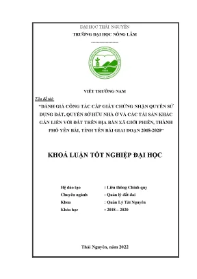 Đánh Giá Công Tác Cấp Giấy Chứng Nhận Quyền Sử Dụng Đất