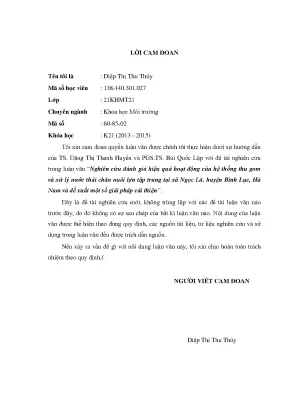 Nghiên Cứu Hiệu Quả Hệ Thống Xử Lý Nước Thải Chăn Nuôi