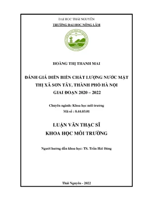 Đánh Giá Chất Lượng Nước Mặt Tại Thị Xã Sơn Tây, Hà Nội