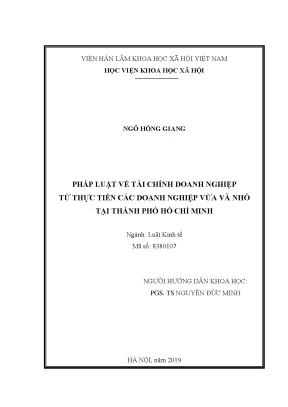 Pháp Luật Tài Chính Doanh Nghiệp Nhỏ và Vừa Tại Thành