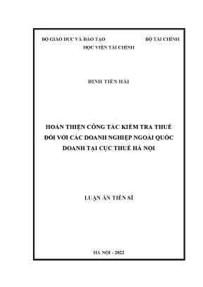 Hoàn thiện công tác kiểm tra thuế đối với doanh nghiệp