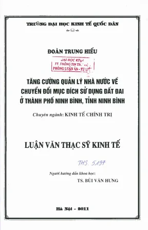 Quản Lý Nhà Nước và Chuyển Đổi Mục Đích Sử Dụng Đất Tại