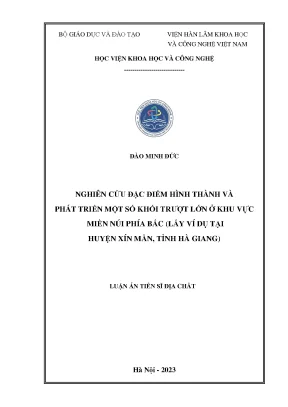Nghiên Cứu Đặc Điểm Hình Thành và Phát Triển Khối Trượt 