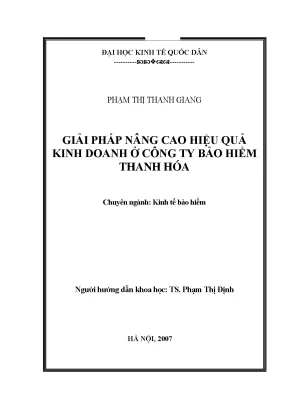Giải Pháp Nâng Cao Hiệu Quả Kinh Doanh Tại Công Ty Bảo