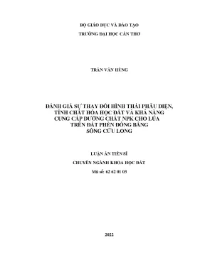 Đánh Giá Biến Đổi Hình Thái và Tính Chất Hóa Học Đất 