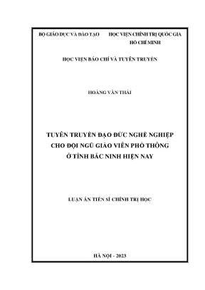 Tuyên Truyền Đạo Đức Nghề Nghiệp Cho Giáo Viên Phổ Thông 