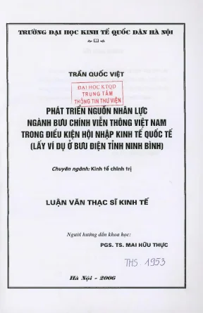 Phát triển nguồn nhân lực ngành bưu chính viễn thông