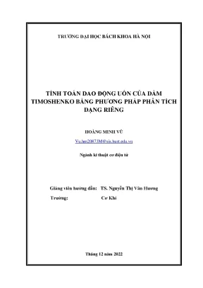 Tính Toán Dao Động Uốn Dầm Timoshenko Bằng Phương Pháp