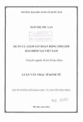 Quản Lý và Giám Sát Hoạt Động Môi Giới Bảo Hiểm Tại Việt Nam