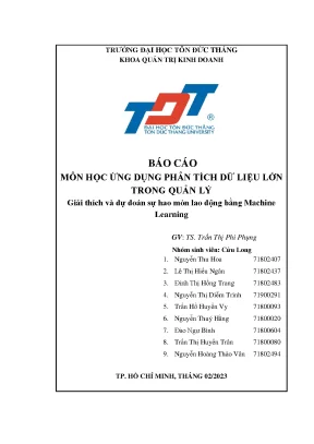 Phân Tích Dữ Liệu Lớn Trong Quản Lý: Dự Đoán Hao Mòn Lao