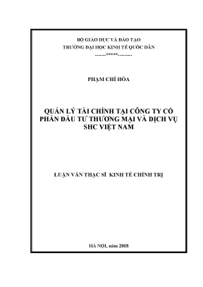 Quản Lý Tài Chính Tại Công Ty Cổ Phần Đầu Tư Thương Mại