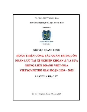 Giải Pháp Nâng Cao Quản Trị Nguồn Nhân Lực Tại Xí Nghiệp