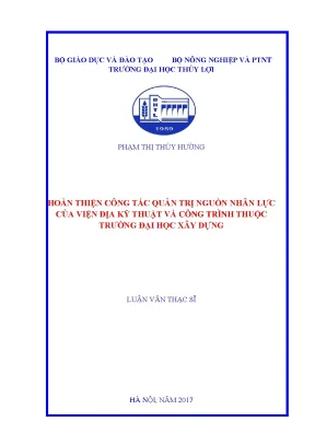 Hoàn thiện quản trị nguồn nhân lực tại Viện Địa kỹ thuật