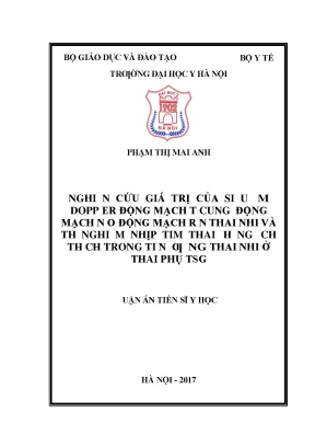 Nghiên Cứu Giá Trị Siêu Âm Doppler Trong Tiên Lượng Thai Nhi