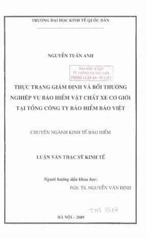 Thực Trạng Giám Định và Bồi Thường Ngành Bảo Hiểm Vật 