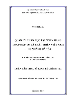 Quản Lý Nhân Lực Tại Ngân Hàng TMCP Đầu Tư Và Phát Triển