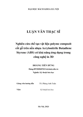 Nghiên cứu vật liệu polyme compozit cốt gỗ cho công nghệ