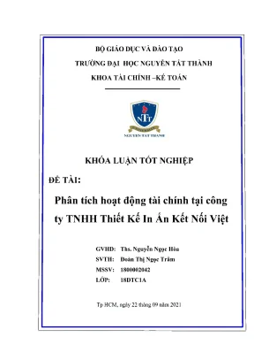 Phân Tích Hoạt Động Tài Chính Tại Công Ty TNHH Thiết Kế