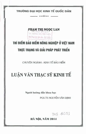 Giải pháp phát triển bảo hiểm nông nghiệp tại Việt Nam