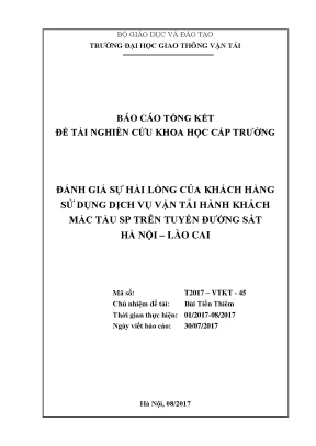 Đánh Giá Sự Hài Lòng Của Khách Hàng Về Dịch Vụ Vận Tải