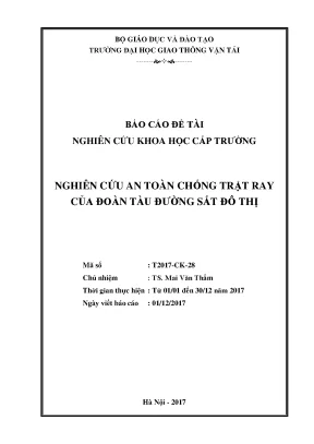 Nghiên Cứu An Toàn Chống Trật Ray Đoàn Tàu Đường Sắt Đô Thị