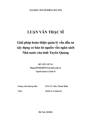 Giải Pháp Tối Ưu Quản Lý Vốn Đầu Tư Xây Dựng Từ Ngân