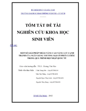Giải Pháp Nâng Cao Năng Lực Cạnh Tranh Của Ngân Hàng Á