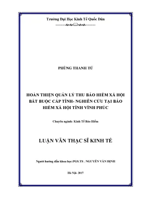 Nâng cao quản lý thu bảo hiểm xã hội bắt buộc tại Vĩnh Phúc