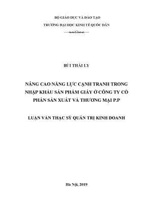 Nâng Cao Năng Lực Cạnh Tranh Trong Nhập Khẩu Sản Phẩm