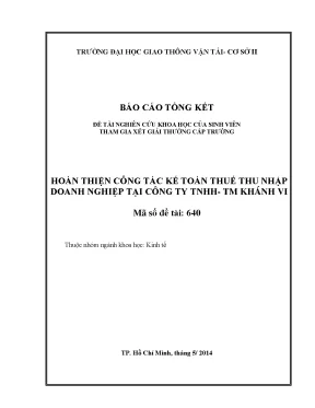 Hoàn thiện công tác kế toán thuế thu nhập doanh nghiệp 