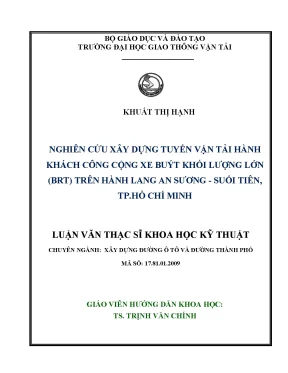 Nghiên Cứu Xây Dựng Tuyến Vận Tải Hành Khách BRT Tại