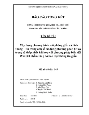Giấu Thông Tin Trong Ảnh Số: Phương Pháp LSB Kết Hợp Wavelet