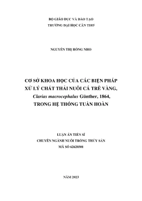 Nghiên Cứu Biện Pháp Xử Lý Chất Thải Nuôi Cá Trê Vàng