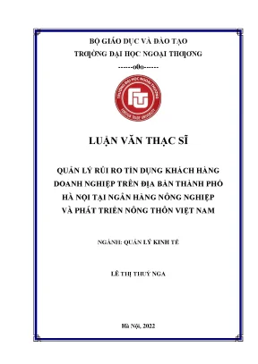 Quản Lý Rủi Ro Tín Dụng Khách Hàng Doanh Nghiệp Tại