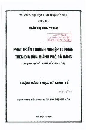 Phát Triển Thương Nghiệp Tư Nhân Tại Đà Nẵng: Thực Trạng