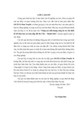 Cải thiện chất lượng tư vấn thiết kế để đảm bảo an toàn