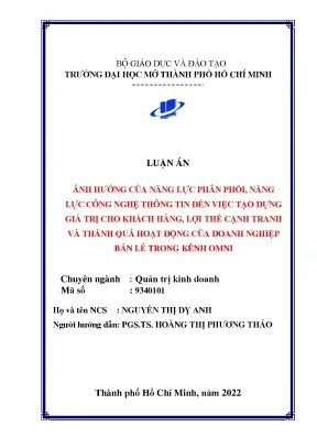 Ảnh Hưởng Của Năng Lực Phân Phối Và Công Nghệ Thông Tin