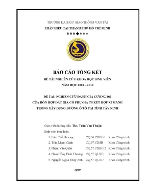 Nghiên Cứu Cường Độ Hỗn Hợp Đất Gia Cố Phụ Gia TS Kết 