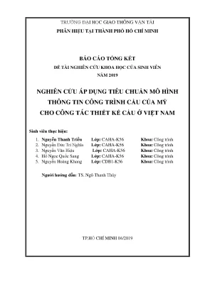 Nghiên Cứu Ứng Dụng Tiêu Chuẩn BIM Trong Thiết Kế Cầu 