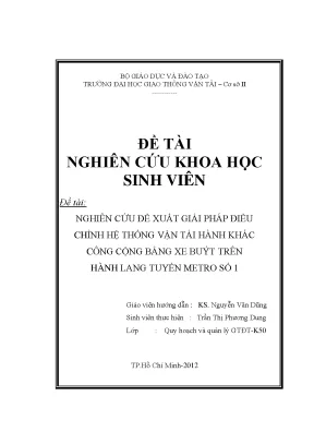 Giải Pháp Điều Chỉnh Hệ Thống Vận Tải Hành Khách Bằng Xe