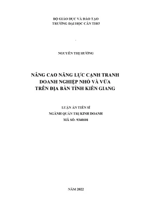 Nâng cao năng lực cạnh tranh cho doanh nghiệp nhỏ và vừa