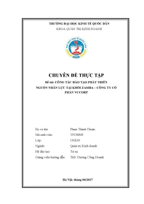 Công Tác Đào Tạo Phát Triển Nguồn Nhân Lực Tại Khối