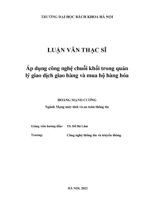 Ứng Dụng Công Nghệ Chuỗi Khối Trong Quản Lý Giao Dịch 