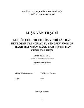 Tối Ưu Hóa Vị Trí Lắp Đặt Recloser Trên Xuất Tuyến 35kV