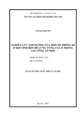 Nghiên Cứu Ảnh Hưởng Của Thông Số Ổ Khí Tĩnh Đến Độ Cứng