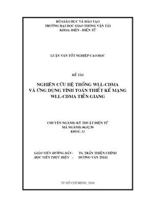 Nghiên Cứu Hệ Thống WLL-CDMA và Ứng Dụng Tính Toán Thiết