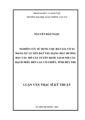 Nghiên Cứu Ứng Dụng Cọc Đất Gia Cố Xi Măng Trong Xử Lý 