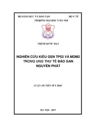 Nghiên Cứu Gen TP53 và MDM2 Trong Ung Thư Tế Bào Gan 