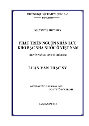 Phát Triển Nguồn Nhân Lực Kho Bạc Nhà Nước Tại Việt Nam