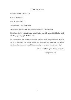 Giải Pháp Nâng Cao Chất Lượng Thiết Kế Công Trình Tại